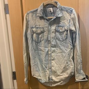 ~H&M~ Acid Wash Denim Button Down Shirt